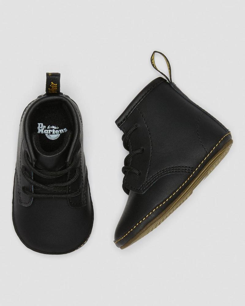 Botas Casuales Dr Martens Newborn 1460 Auburn Cuero Booties Niños Negros | MX 159PJJ